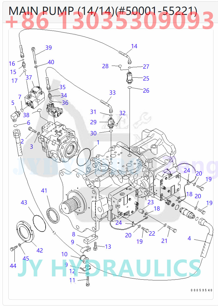 KOMATSU 708-2K-00110 708-2K-00111 708-2K-00112 708-2K-01112 708-2K-01113 708-2K-01114 HYDRAULIC PUMP ROTARY GROUP