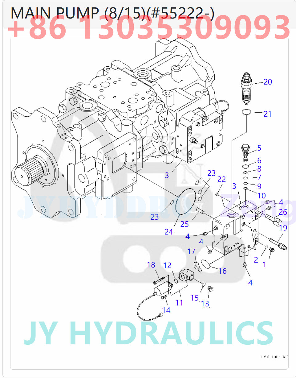 KOMATSU 708-2K-00113 708-2K-01115 HYDRAULIC PUMP ASSY ROTARY GROUP