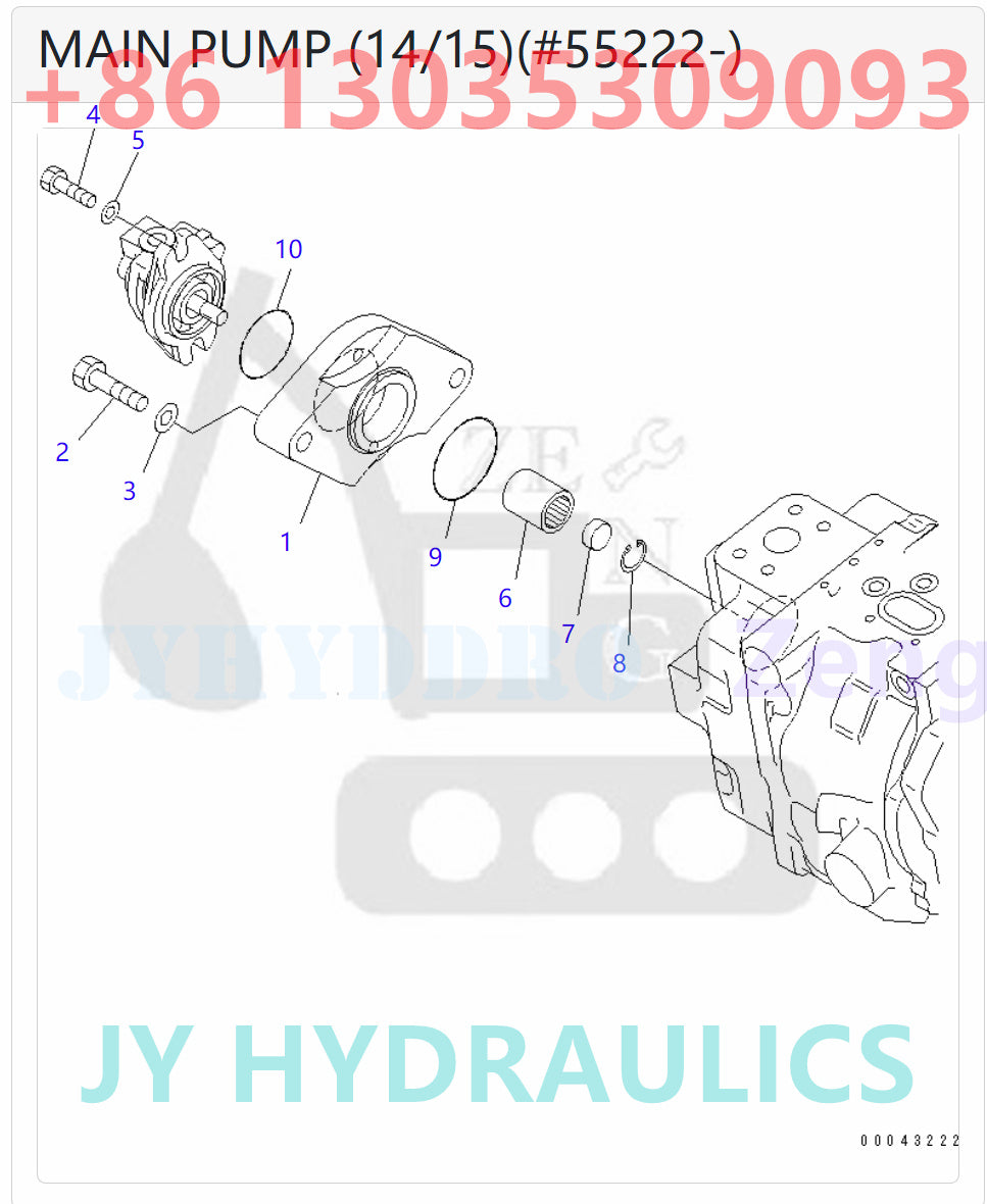 KOMATSU 708-2K-00113 708-2K-01115 HYDRAULIC PUMP ASSY ROTARY GROUP
