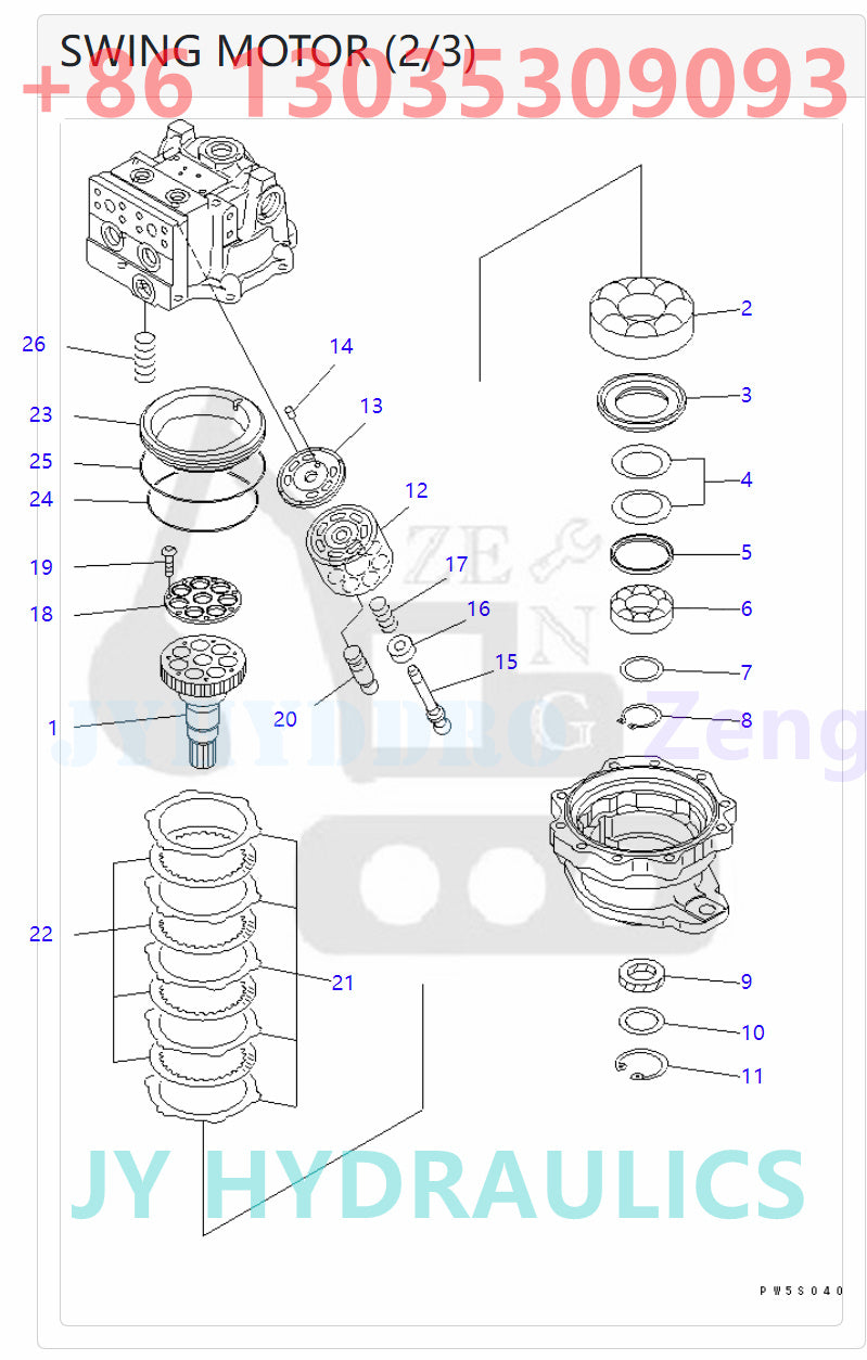 KOMATSU 706-7G-01030 706-7G-03030 SWING MOTOR ROTARY GROUP AND SPARE PARTS