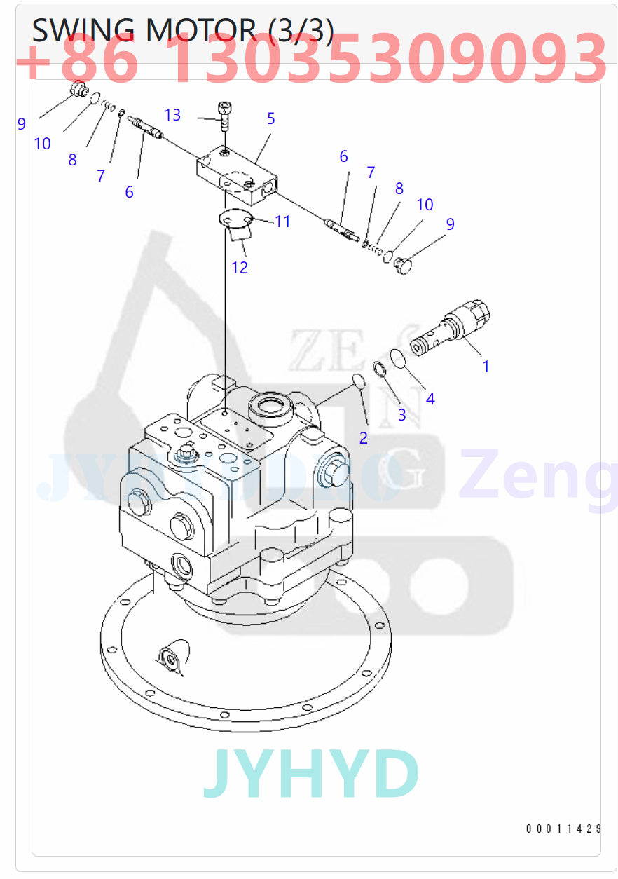 KOMATSU 706-7K-01040 706-7K-03030 SWING MOTOR PARTS
