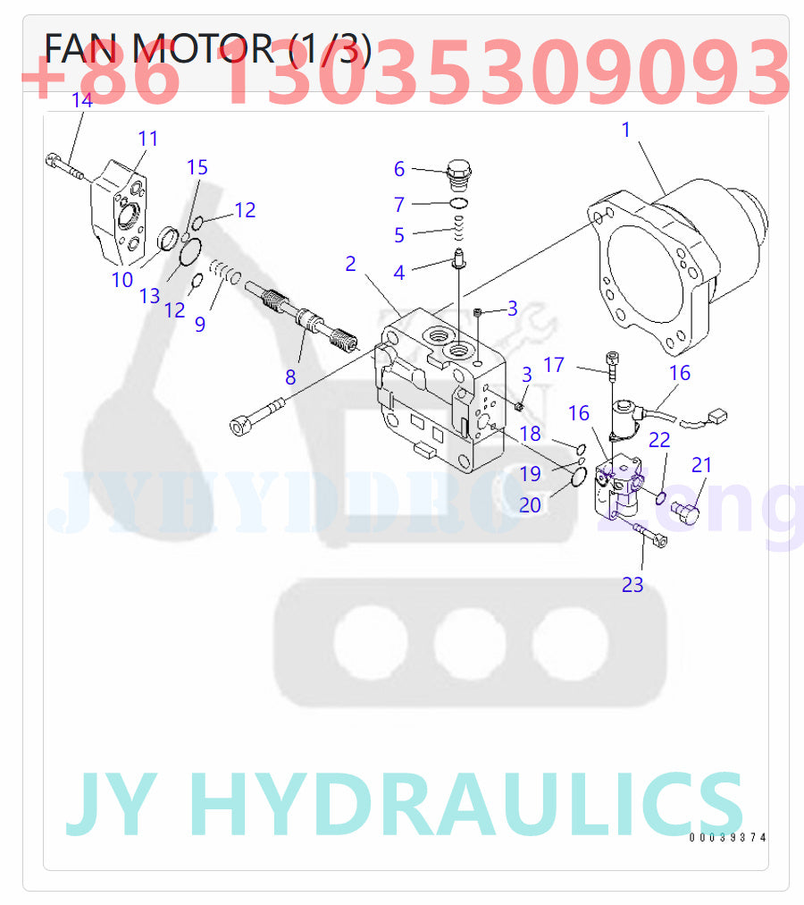 KOMATSU 708-7W-00130 HYDRAULIC MOTOR ASSY ROTARY GROUP