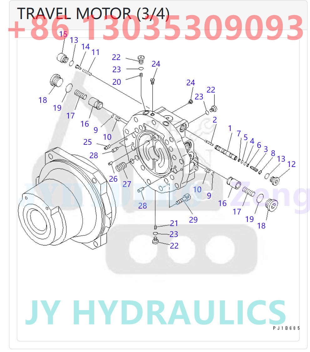 KOMATSU PC800-8 PC800-8E0 PC800SE-8E0 EXCAVATOR 209-60-75101 TRAVEL MOTOR ROTARY GROUP AND SPARE PARTS