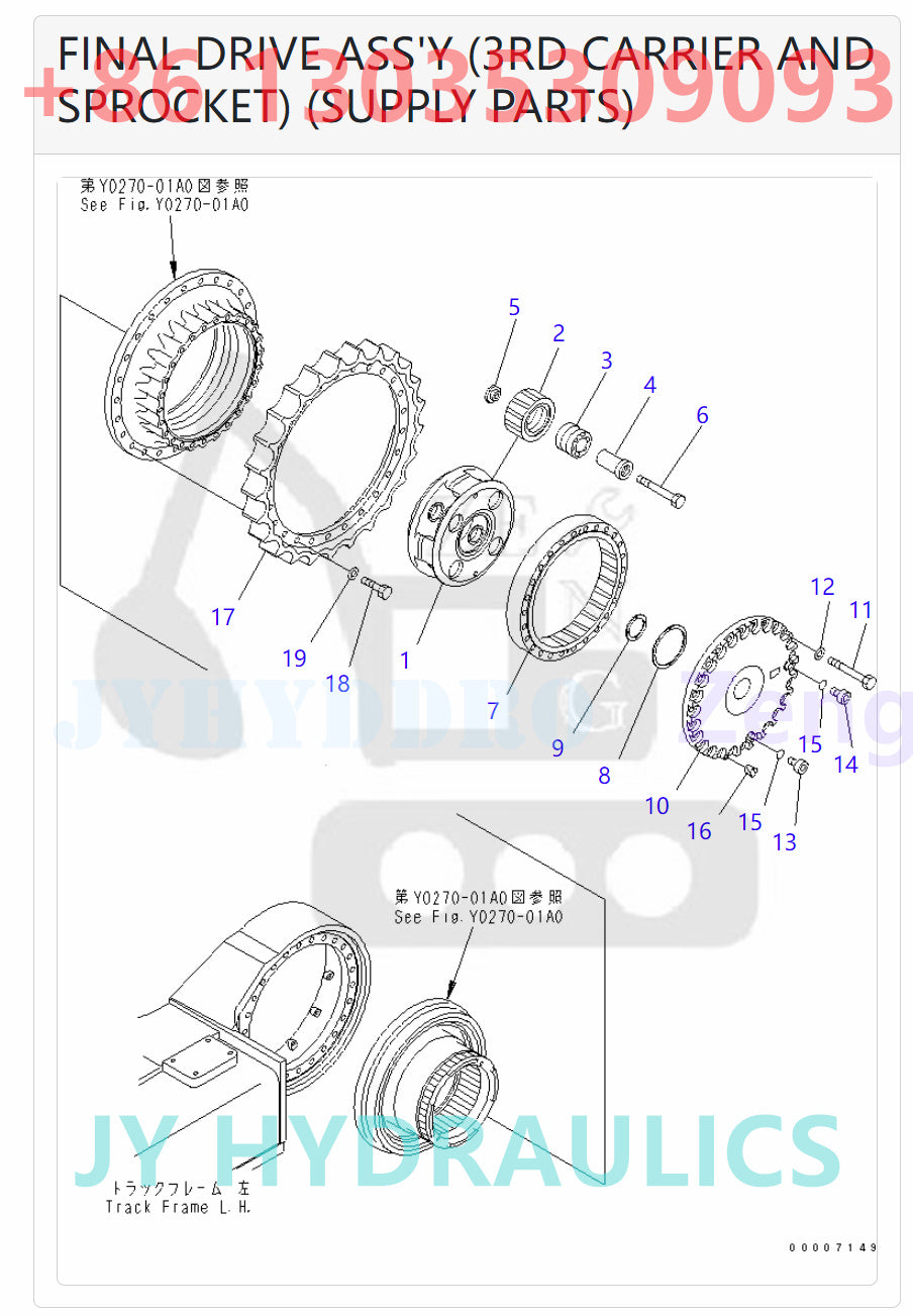 KOMATSU PC800-8 EXCAVATOR FINAL DRIVE ASS'Y (3RD CARRIER AND SPROCKET) (SUPPLY PARTS)