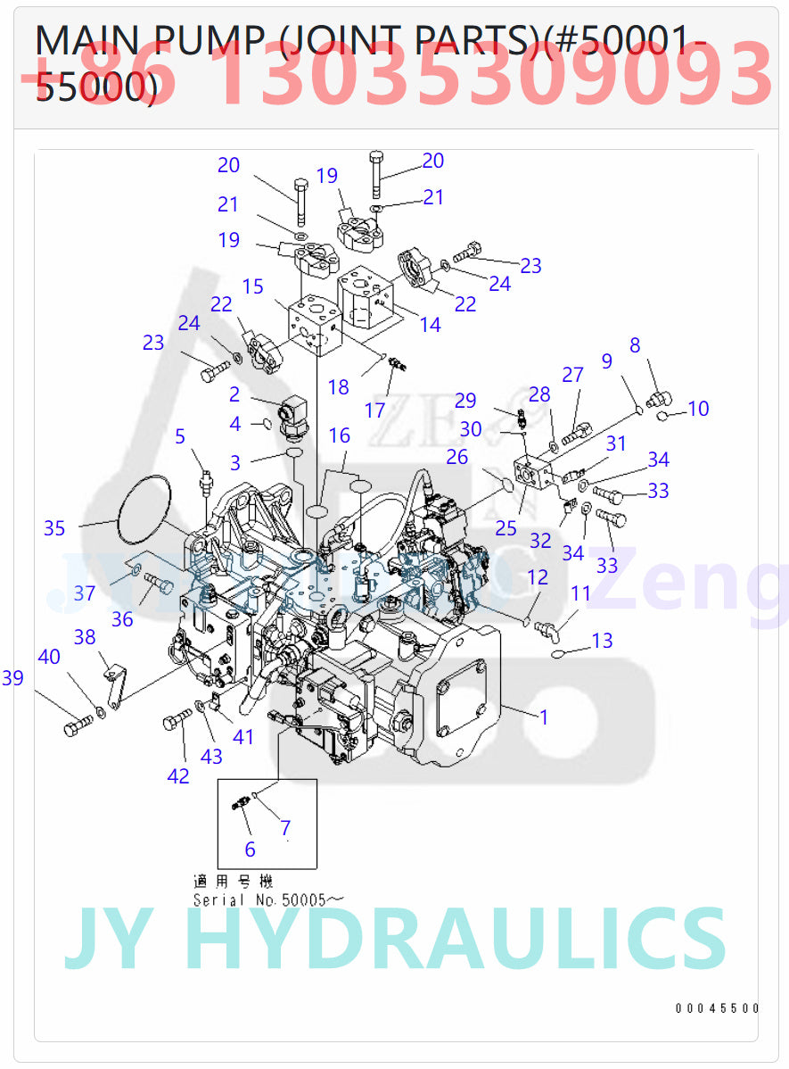 KOMATSU 708-2K-00110 708-2K-00111 708-2K-00112 708-2K-01112 708-2K-01113 708-2K-01114 HYDRAULIC PUMP ROTARY GROUP