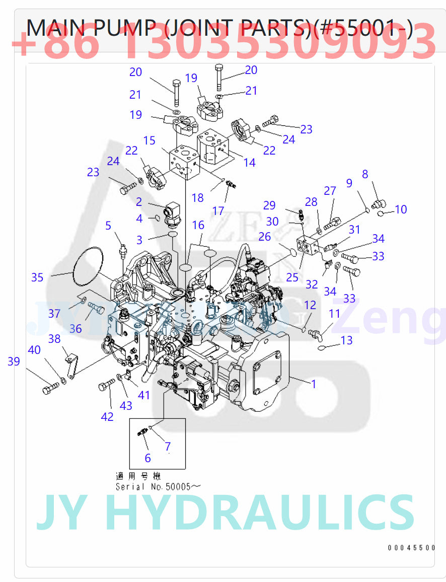 KOMATSU 708-2K-00110 708-2K-00111 708-2K-00112 708-2K-01112 708-2K-01113 708-2K-01114 HYDRAULIC PUMP ROTARY GROUP