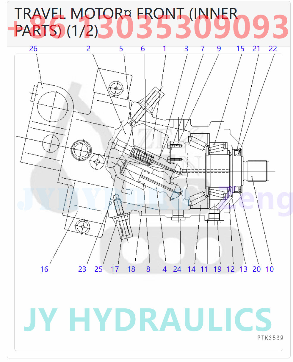 KOMATSU PW130ES-6K PW150ES-6K EXCAVATOR 20E-60-K2470 20E-60-K2490 20E-60-K2520 TRAVEL MOTOR ROTAYR GROUP AND SPARE PARTS