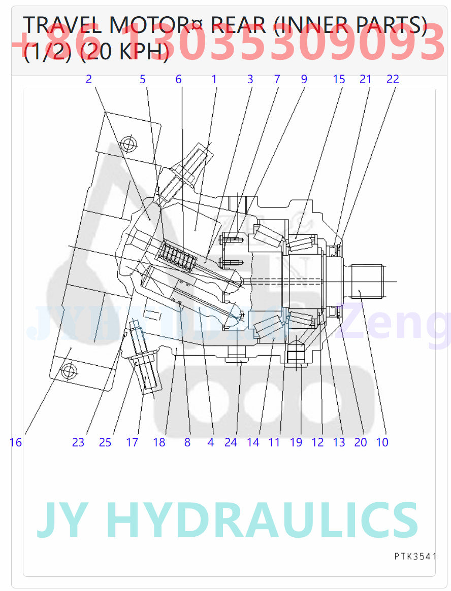 KOMATSU PW130-6K PW130ES-6K PW150ES-6K EXCAVATOR 20E-60-K2510 TRAVEL MOTOR ROTARY GROUP AND SPARE PARTS