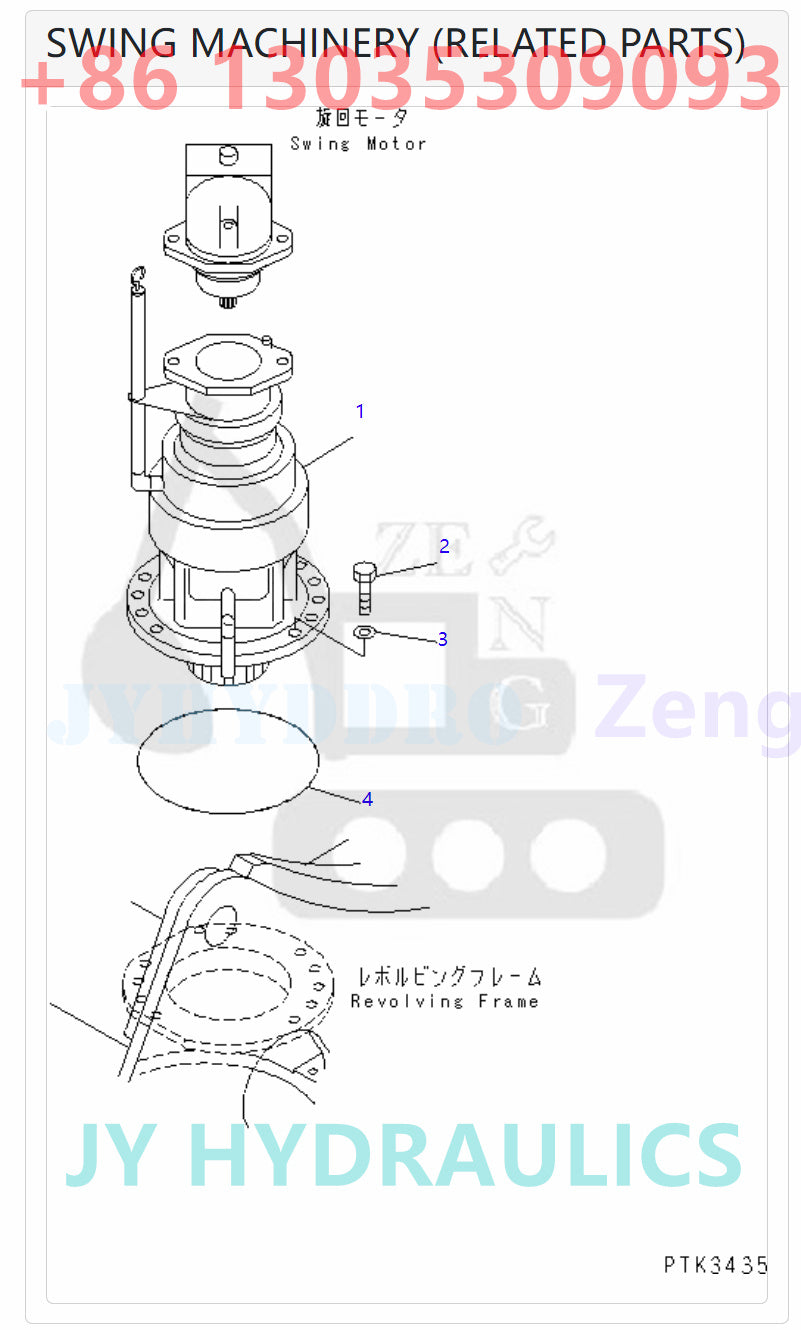 KOMATSU PW150ES-6K SWING CIRCLE AND RELATED PARTS