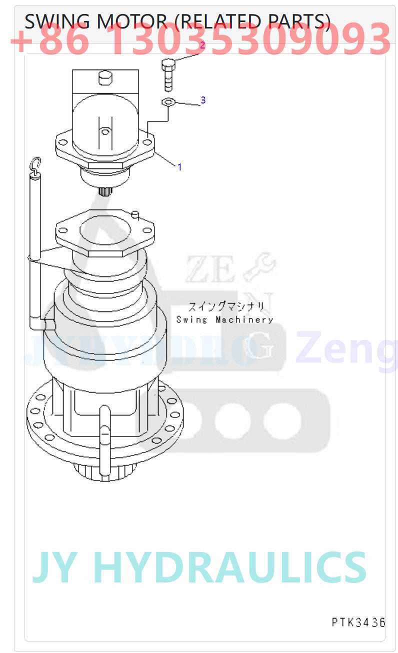 KOMATSU PW150ES-6K SWING CIRCLE AND RELATED PARTS
