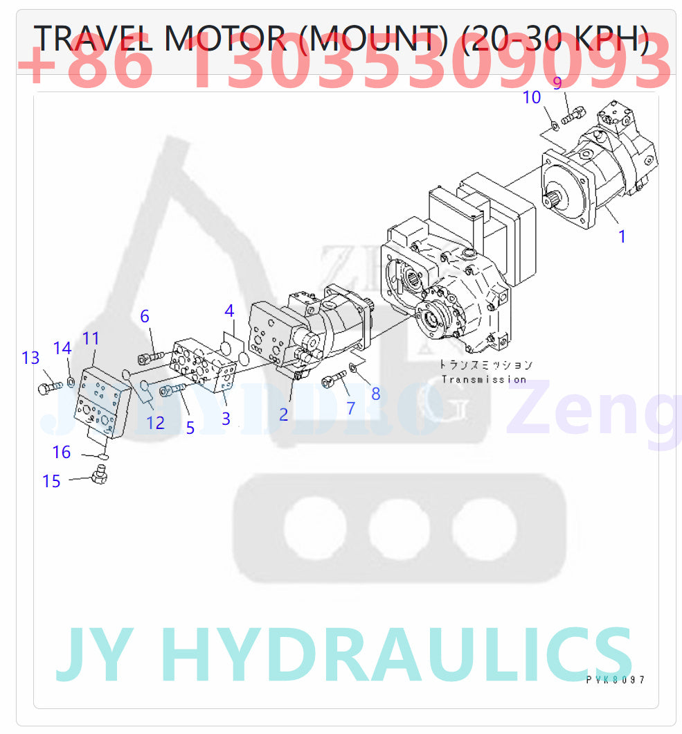 KOMATSU PW150ES-6 EXCAVATOR TRAVEL MOTOR (MOUNT) (20-30 KPH)