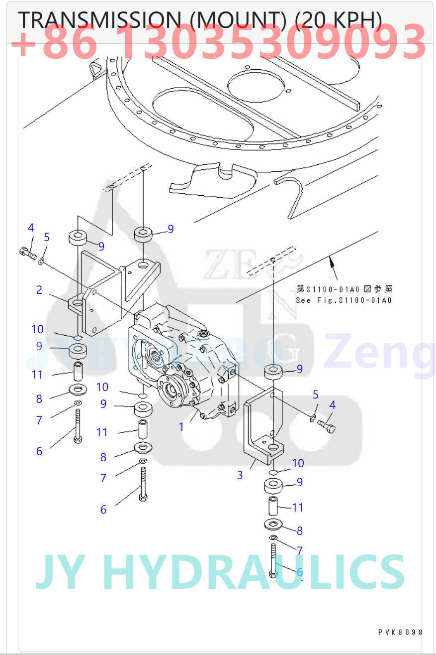 KOMATSU PW150ES-6 EXCAVATOR TRANSMISSION (MOUNT) (20 KPH)