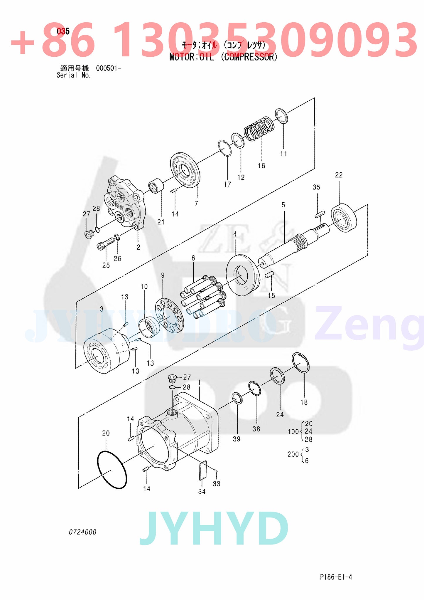 HITACHI 4396127 OIL MOTOR ROTARY GROUP