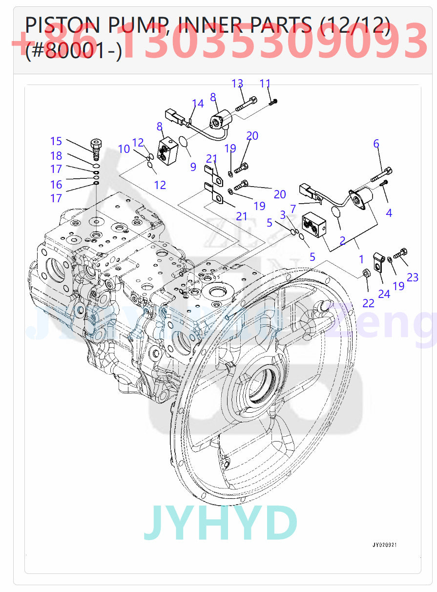 KOMATSU PC300-8M0 PC300LC-8M0 PC350-8M0 PC350LC-8M0 EXCAVATOR 708-2G-00180 708-2G-01180 HYDRAULIC PUMP ROTARY GROUP