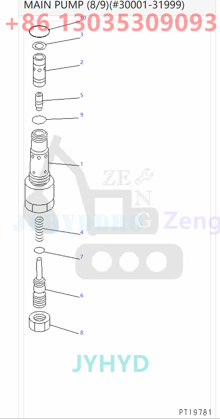 KOMATSU 708-2H-00120 708-2H-01121 HYDRAULIC MAIN PUMP ROTARY GROUP AND SPARE PARTS