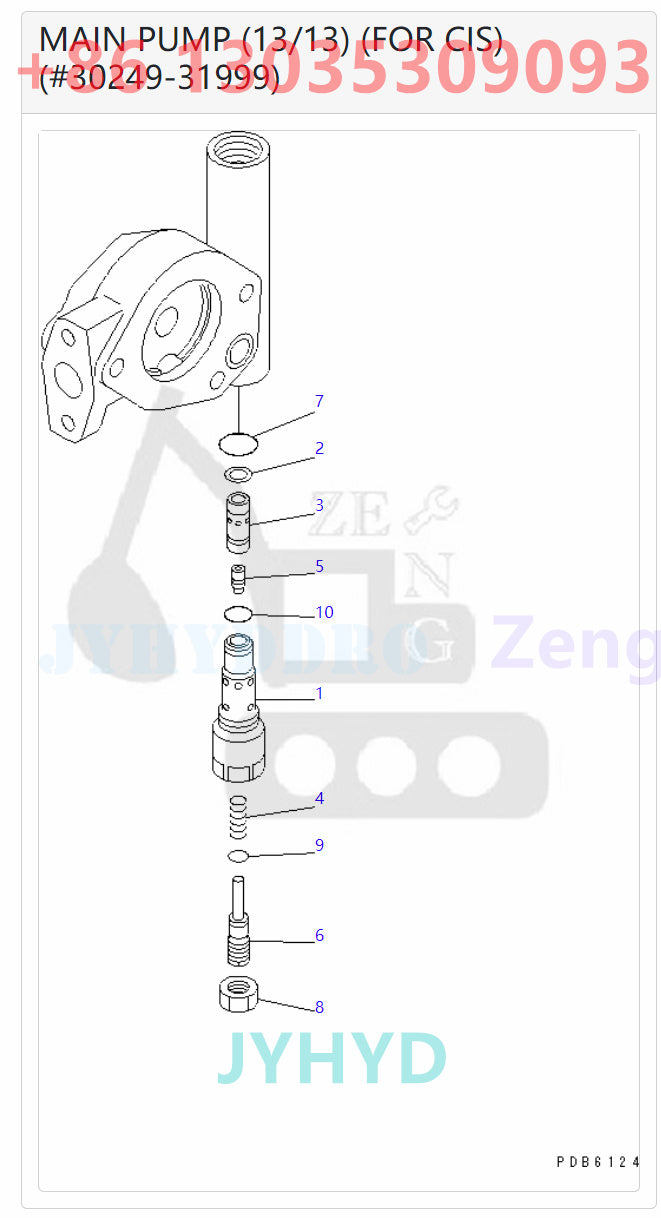 KOMATSU PC400-6 PC400-6C PC400-6Z PC400LC-6 PC400LC-6Z EXCAVATOR 708-2H-00150 708-2H-00350 708-2H-01150 HYDRAULIC PUMP ROTARY GROUP AND SPARE PARTS