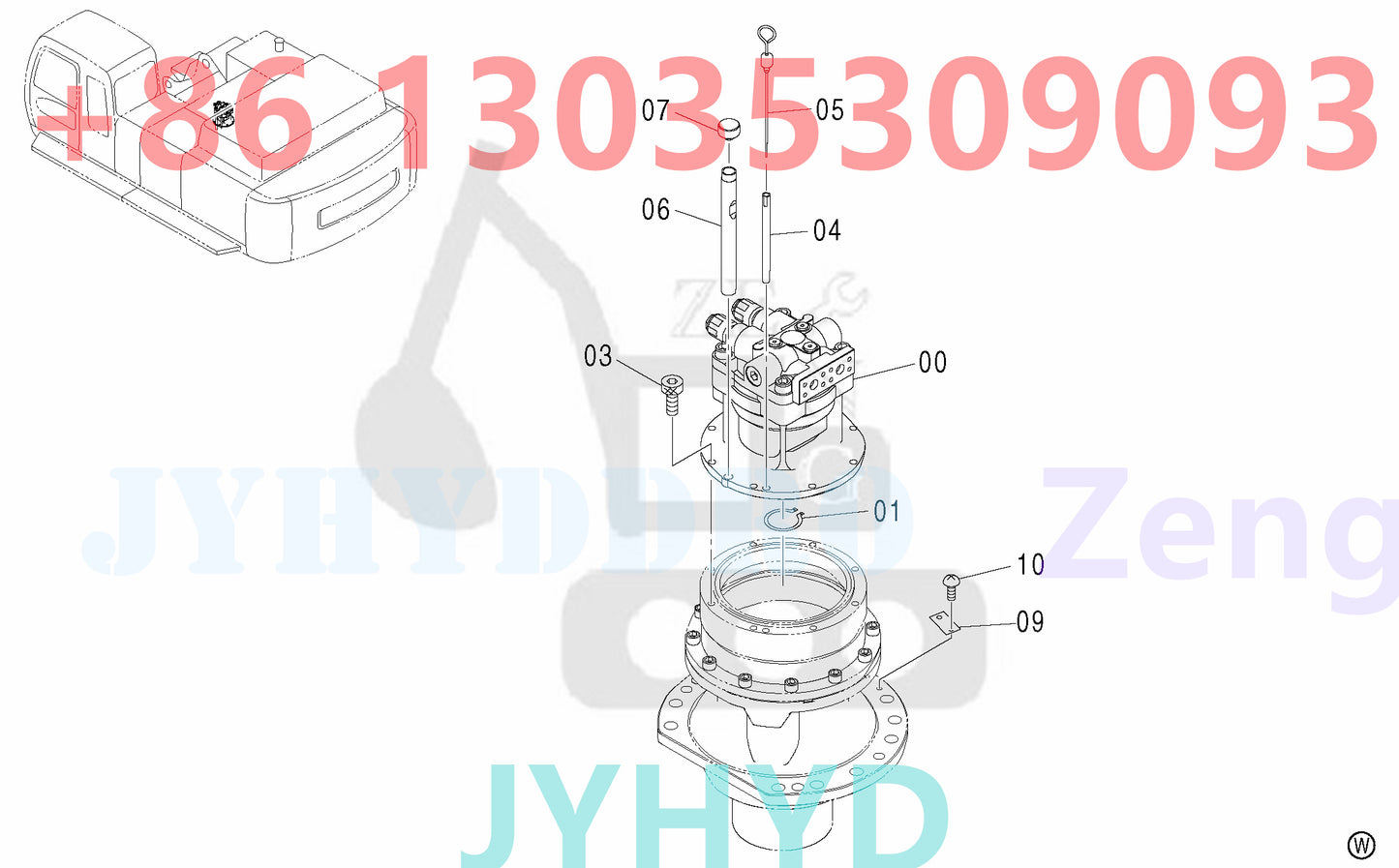 HITACHI ZX450 SWING DEVICE
