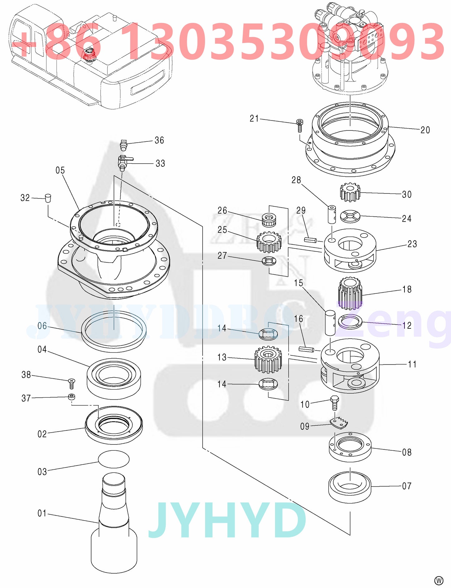 HITACHI ZX450 SWING DEVICE