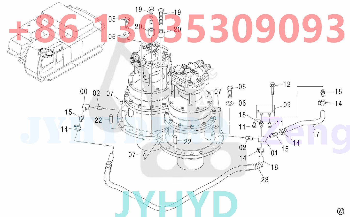 HITACHI 4423009 SWING MOTOR ROTARY GROUP