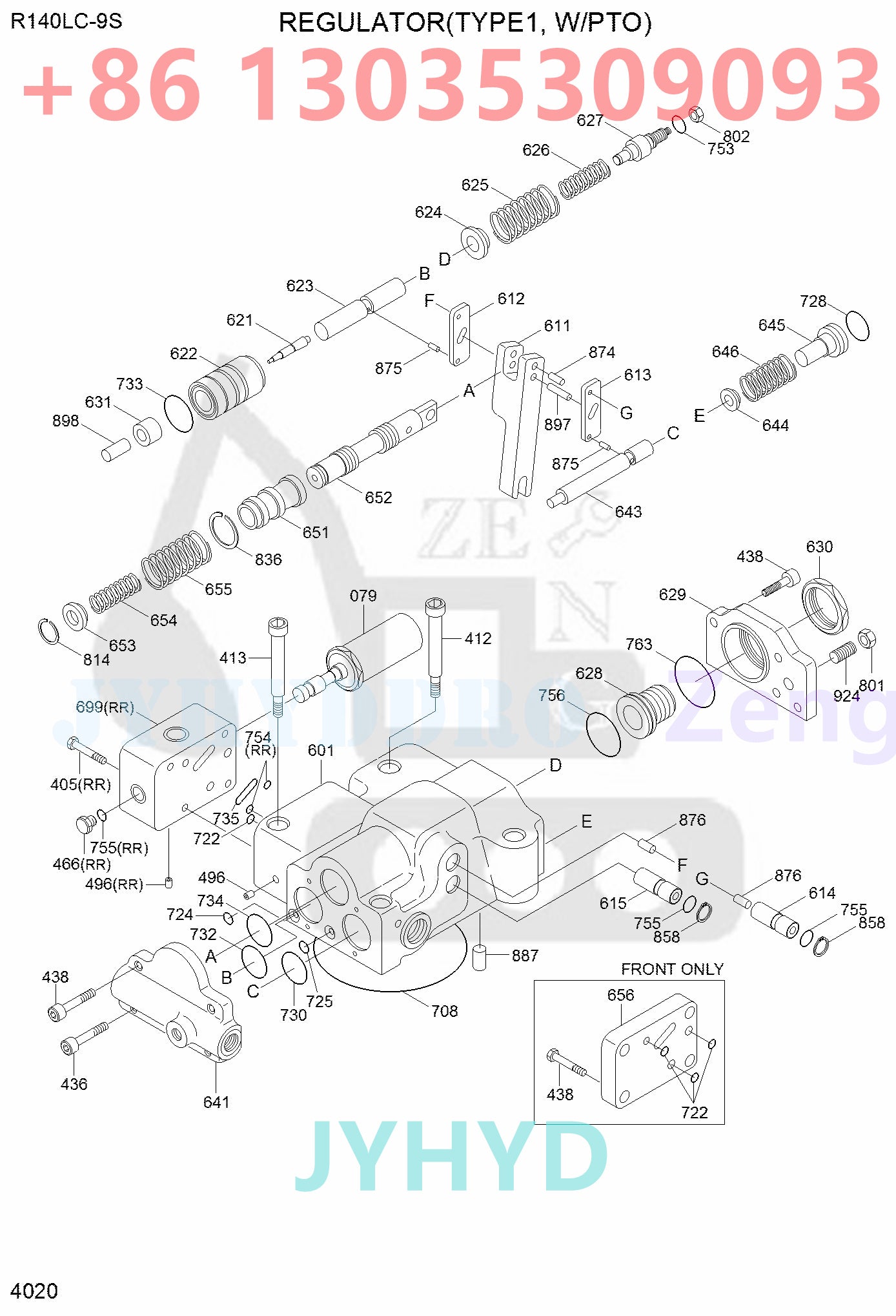 HYUNDAI HX140L R140LC-9 R140LC-9A R140LC-9S R140LC-9S(BRAZIL) EXCAVATOR 31Q4-10010 HYDRAULIC MAIN PUMP ROTARY GROUP
