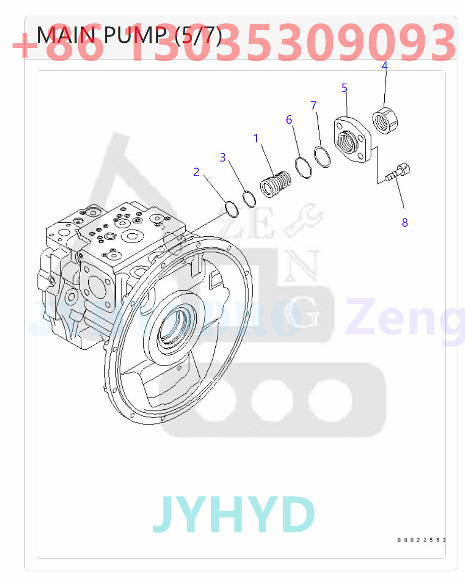 KOMATSU PW160-7 PW160-7E0 PW160-7K EXCAVATOR 708-1G-00014 708-1G-01014 HYDRAULIC PUMP ROTARY GROUP