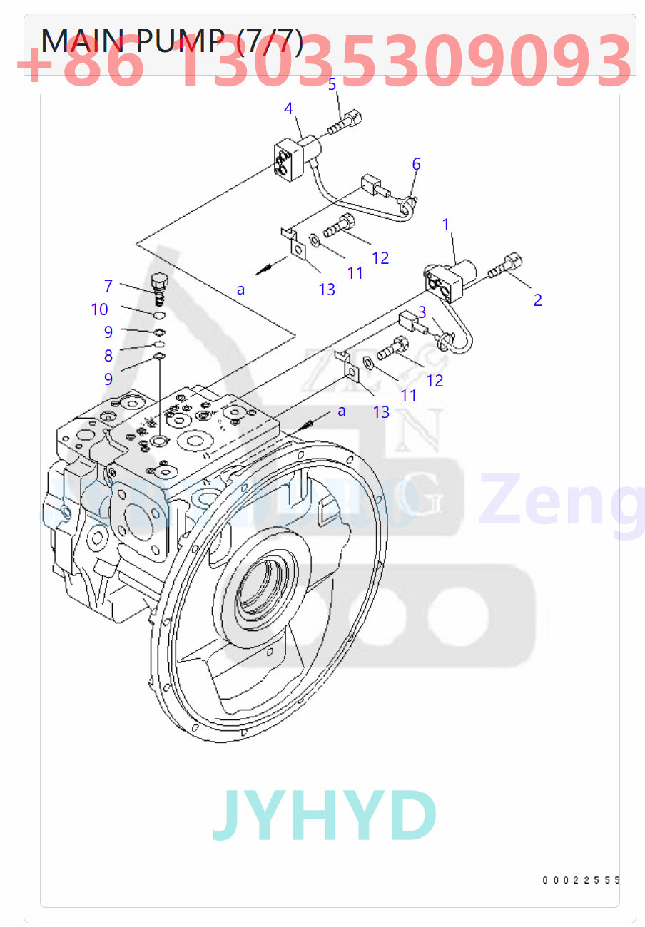 KOMATSU PW160-7 PW160-7E0 PW160-7K EXCAVATOR 708-1G-00014 708-1G-01014 HYDRAULIC PUMP ROTARY GROUP