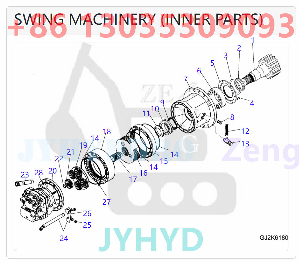 KOMATSU PW160-7 EXCAVATOR SWING MACHINERY (INNER PARTS)