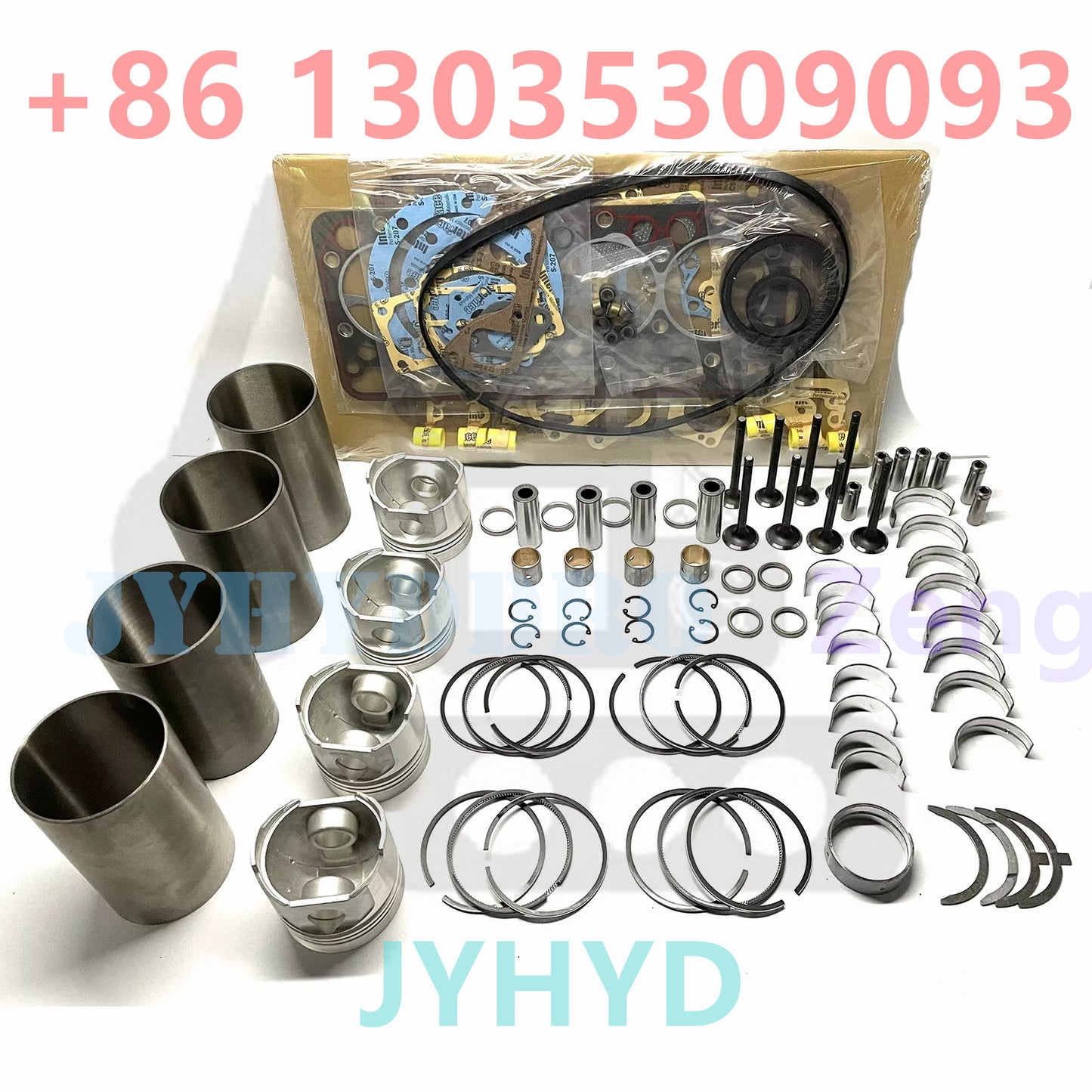 Engine Rebuild Kit, Major Overhaul For Kubota Bobcat V1702 V1702B 743 733