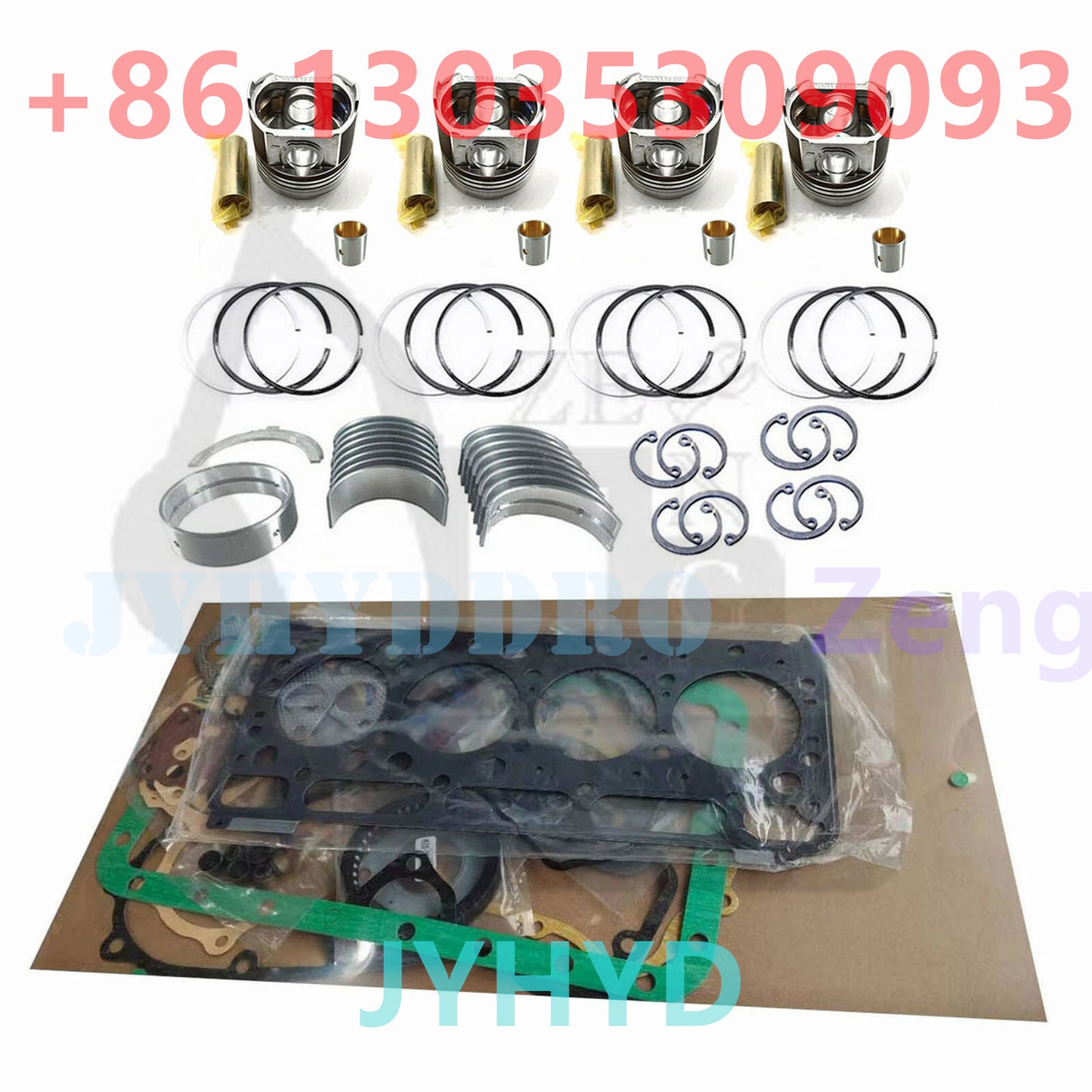 4TNE88 4D88E-3B(1FD) Piston Kit Assy+Bearing+Gasket for Yanmar Komatsu Engine