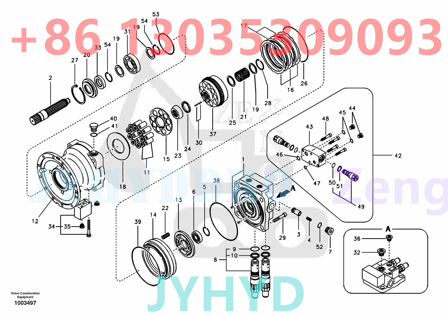 VOLVO EC290B EC290C FC3329C EXCAVATOR VOE14524190 VOE14573056 SWING MOTOR PARTS