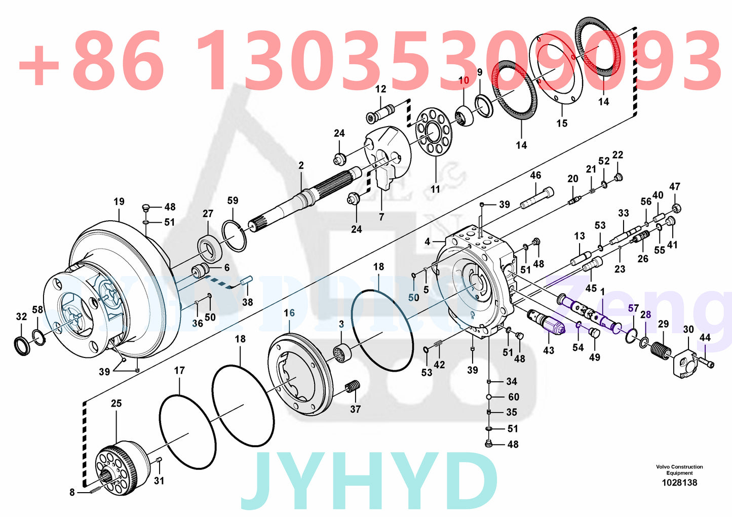 VOLVO EC240B EC290B EC290C EXCAVATOR VOE14528280 VOE14551154 FINAL DRIVE TRAVEL MOTOR PARTS