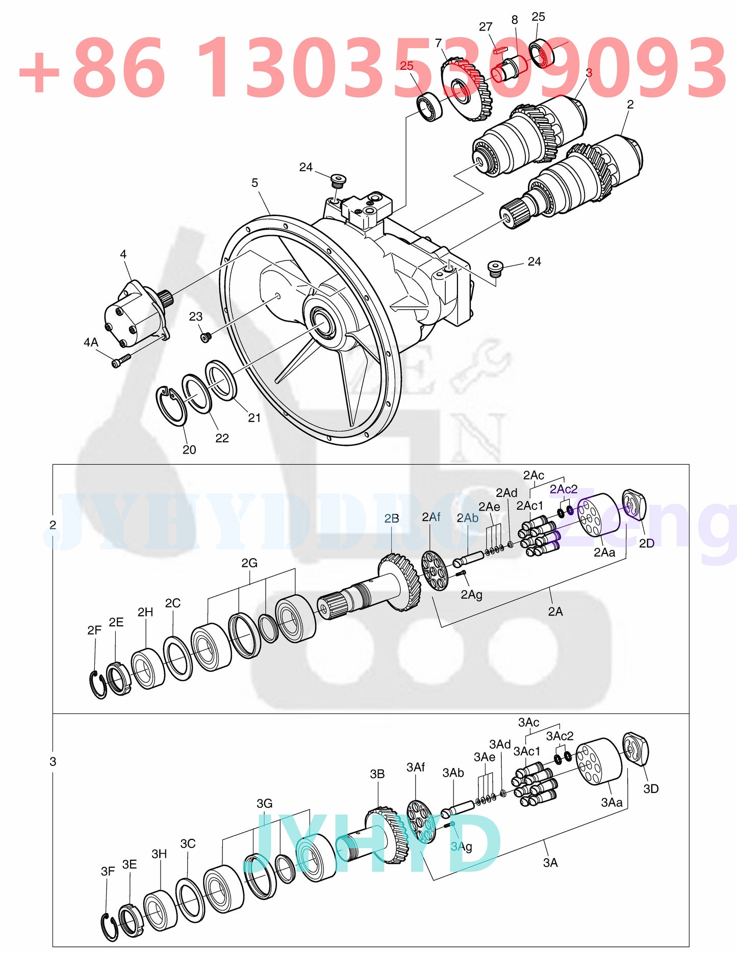 DOOSAN DX340LC-3/DX350LC-3 EXCAVATOR 400914-00017A HYDRAULIC PUMP PARTS