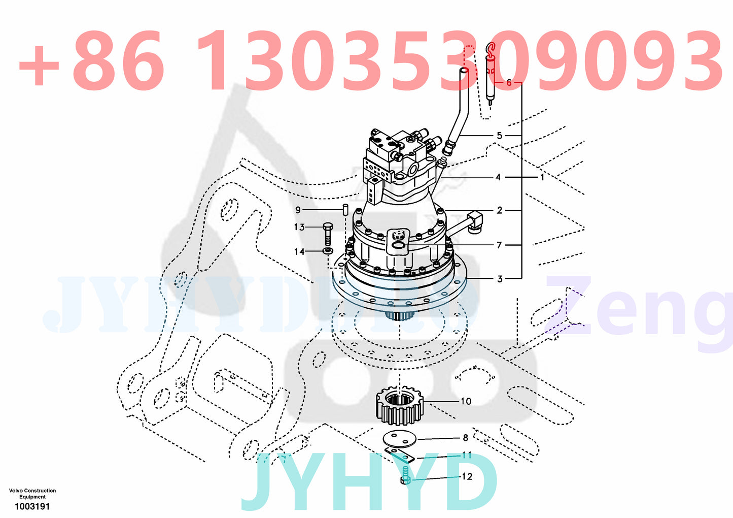 VOLVO EC240 EC240B EC240C FC2924C EXCAVATOR VOE14550094 VOE14573054 SWING MOTOR ROTARY GROUP AND SPARE PARTS
