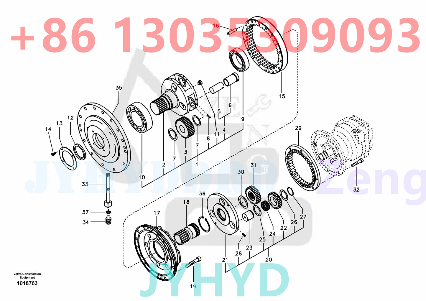 VOLVO EC240B EXCAVATOR Swing gearbox