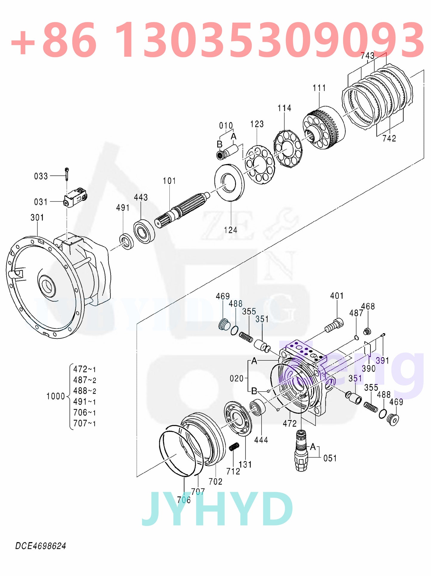 HITACHI 9322543 4698624 SWING DEVICE PARTS