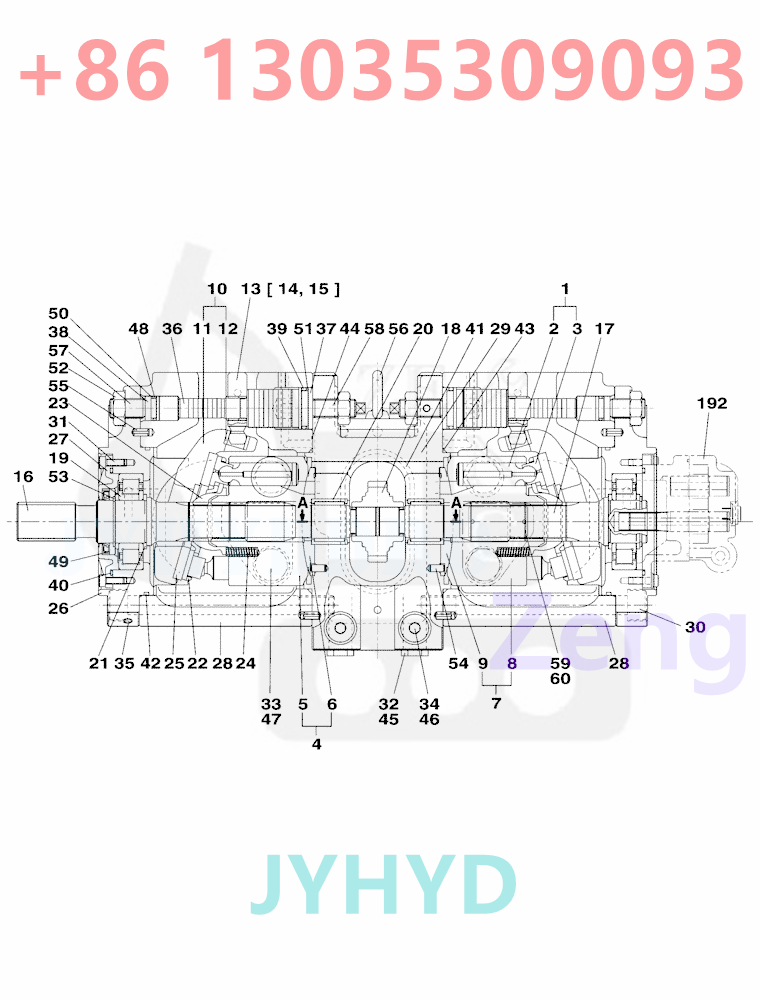 CASE CX130 EXCAVATOR LJ01072 HYDRAULIC PUMP PARTS