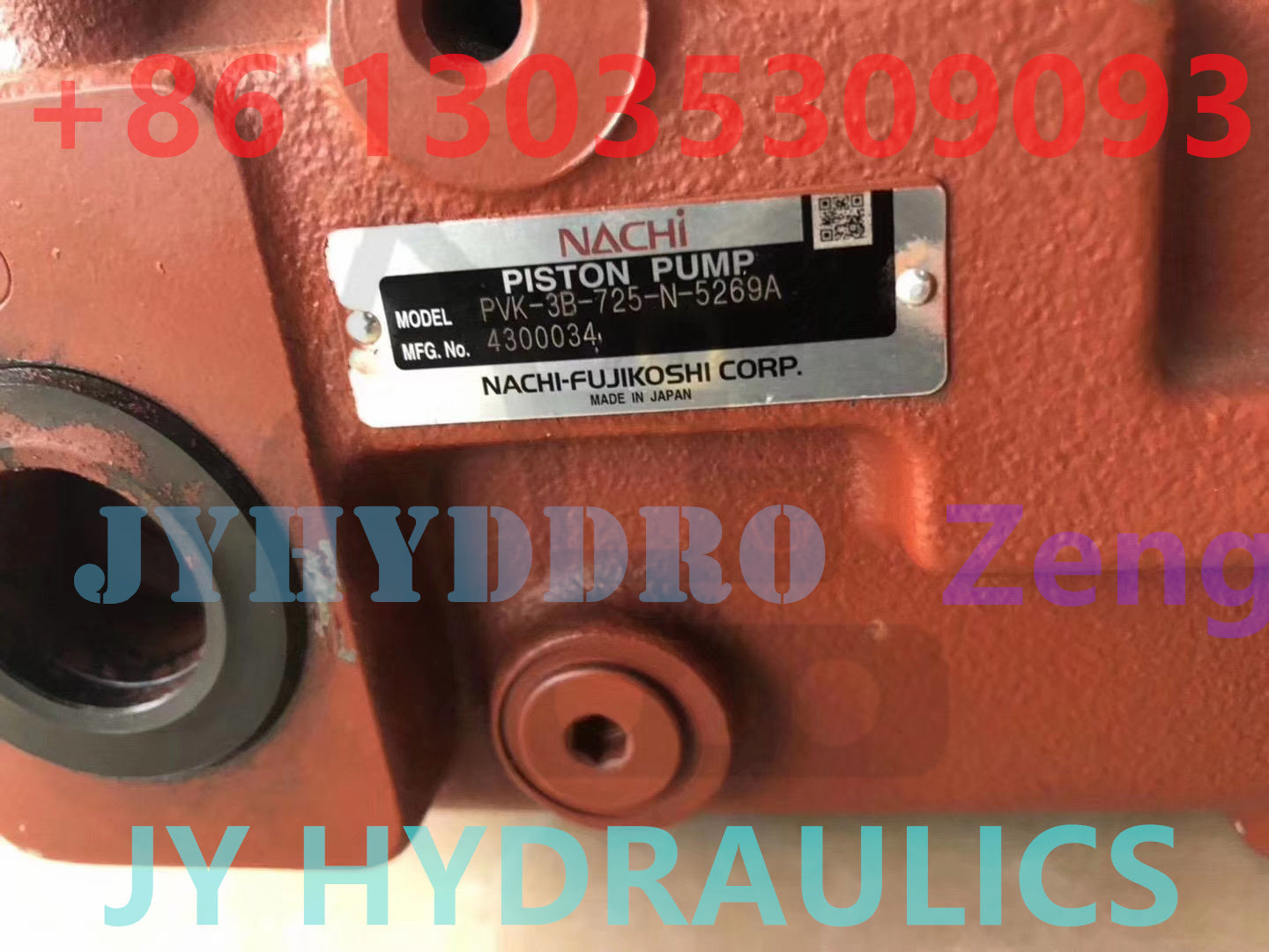 HITACHI ZX60 ZX65 EXCAVATOR NACHI PVK-3B-725 HYDRAULIC PUMP