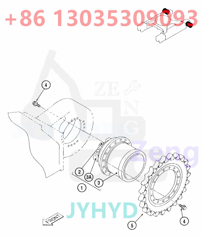 CASE CX130 EXCAVATOR TRAVEL REDUCTION GEAR