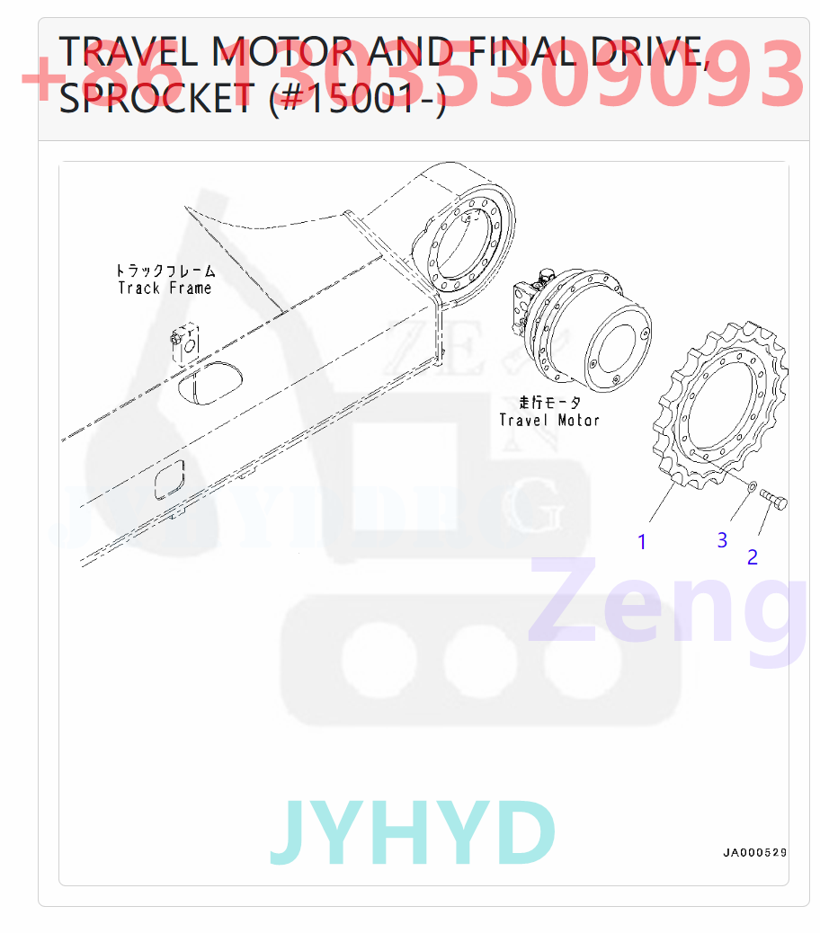 KOMATSU 22P-60-11301 TZ110D200001-H TRAVEL MOTOR ROTARY GROUP AND SPARE PARTS