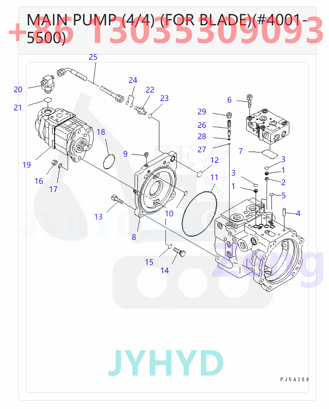 KOMATSU 708-3T-00215 708-3T-00216 708-3T-00217 708-3T-01114 708-3T-01115 708-3T-01116 HYDRAULIC PUMP ROTARY GROUP AND SPARE PARTS