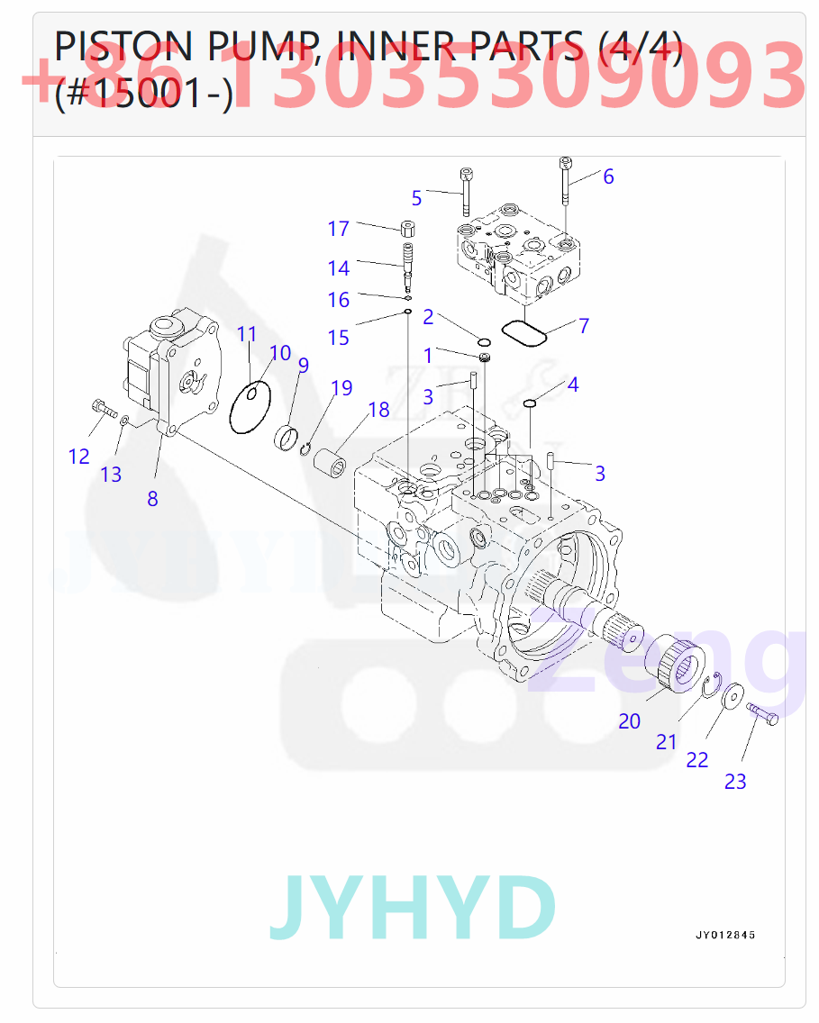 KOMATSU 708-3T-00283 708-3T-01142 HYDRAULIC PUMP PARTS