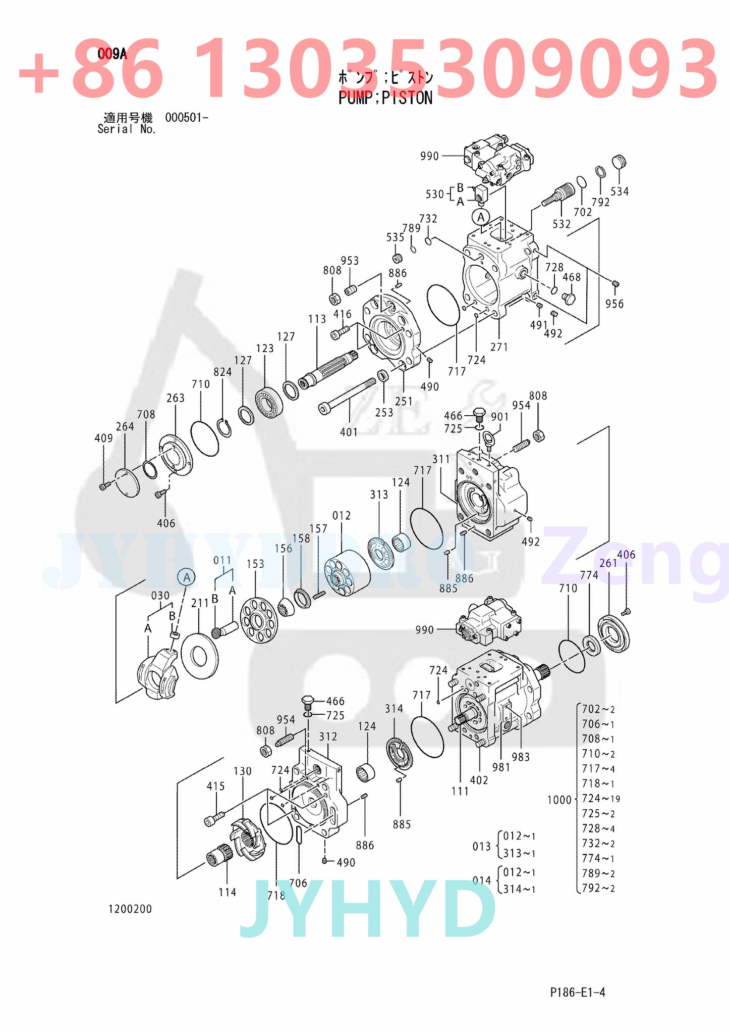 HITACHI EX2500-5 EX2500-6 EX5500-5 EX5500-6 EXCAVATOR 4689082 4689083 HYDRAULIC PUMP ROTARY GROUP