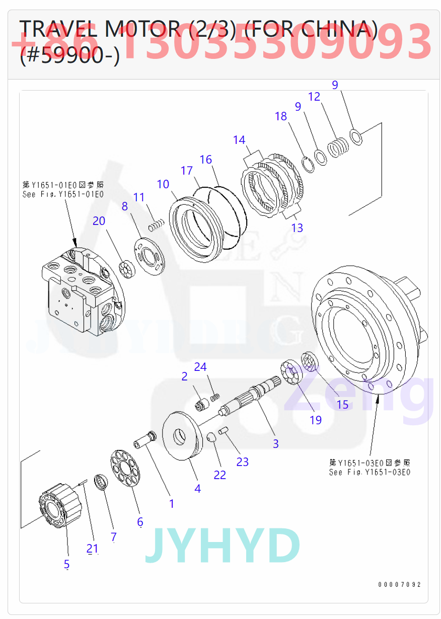 KOMATSU 201-60-73601 TZ500D200000-G TRAVEL MOTOR ROTARY GROUP AND SPARE PARTS
