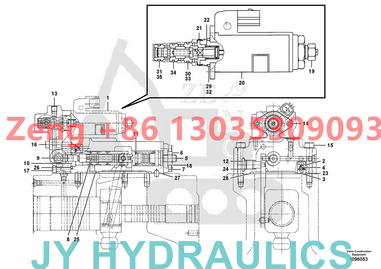 VOLVO EC300D EC300E PL3005D PL3005E excavator hydraulic pump rotary group and spare parts