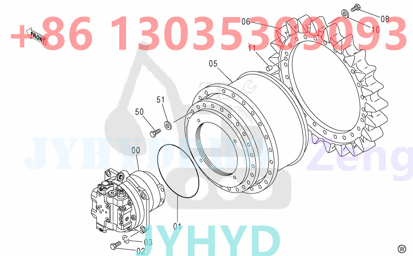 HITACHI ZX450 TRAVEL DEVICE (MT TRACK)