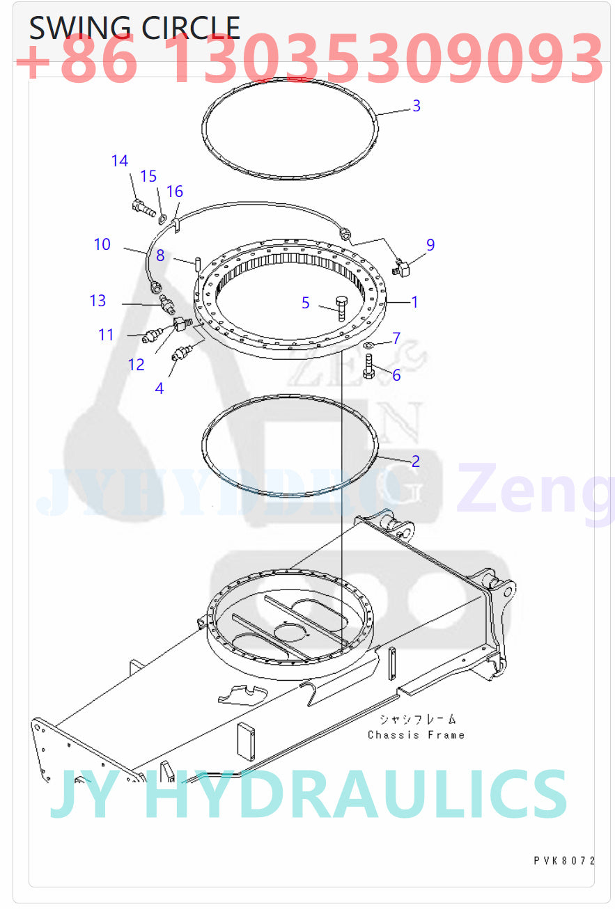 KOMATSU PW150ES-6K SWING CIRCLE AND RELATED PARTS