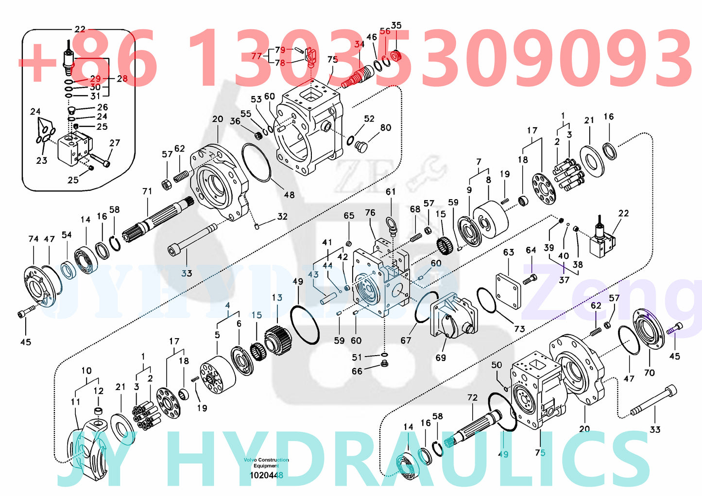VOLVO EC330B EC360B EXCAVATOR VOE14500380 VOE14512271 VOE14516492 VOE14516492 VOE14520050 HEAVY PUMP PARTS
