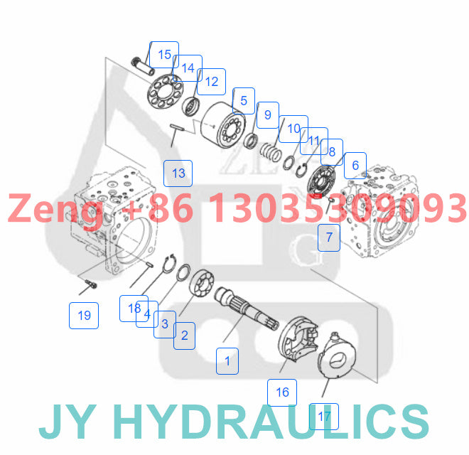 KOMATSU HB205-1 HB215LC-1 PC200-8E0 PC200LC-8E0 PC210-8 EXCAVATOR 708-2L-00800 708-2l-31470 HYDRAULIC PUMP ROTARY GROUP AND SPARE PARTS