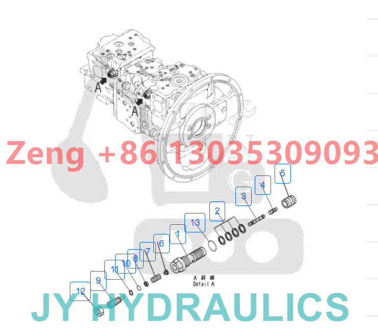 KOMATSU HB205-1 HB215LC-1 PC200-8E0 PC200LC-8E0 PC210-8 EXCAVATOR 708-2L-00800 708-2l-31470 HYDRAULIC PUMP ROTARY GROUP AND SPARE PARTS