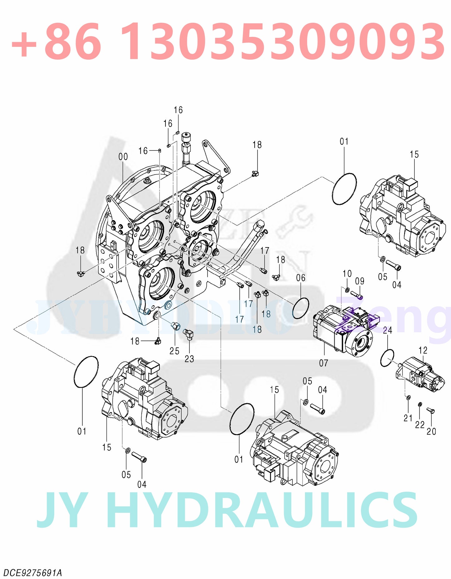 HITACHI EX1200-6 ZX650LC-3 ZX670LCH-3 ZX670LCR-3 ZX850-3 ZX850-3F ZX850LC-3-DH ZX870H-3 ZX870H-3F ZX870H-3-HCMC ZX870R-3 ZX870R-3F EXCAVATOR 4635645 HYDRAULIC PISTON PUMP ROTARY GROUP AND SPARE PARTS